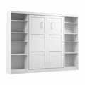 Bestar Bestar Pur Full Murphy Bed with 2 Shelving Units (109W) in White 26893-17